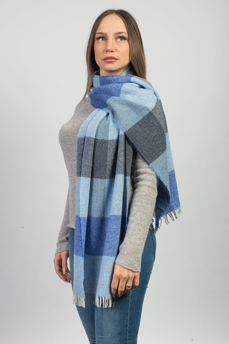 Checkered Cashmere Blend Scarf