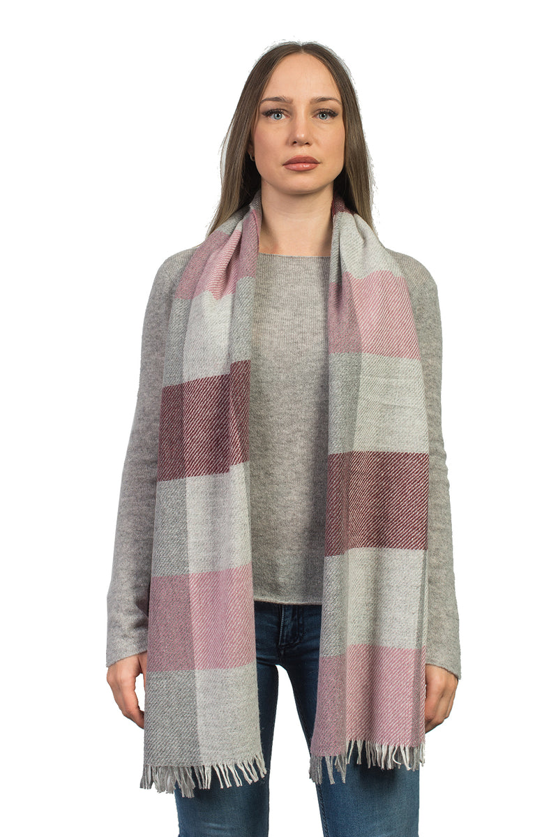 Checkered Cashmere Blend Scarf