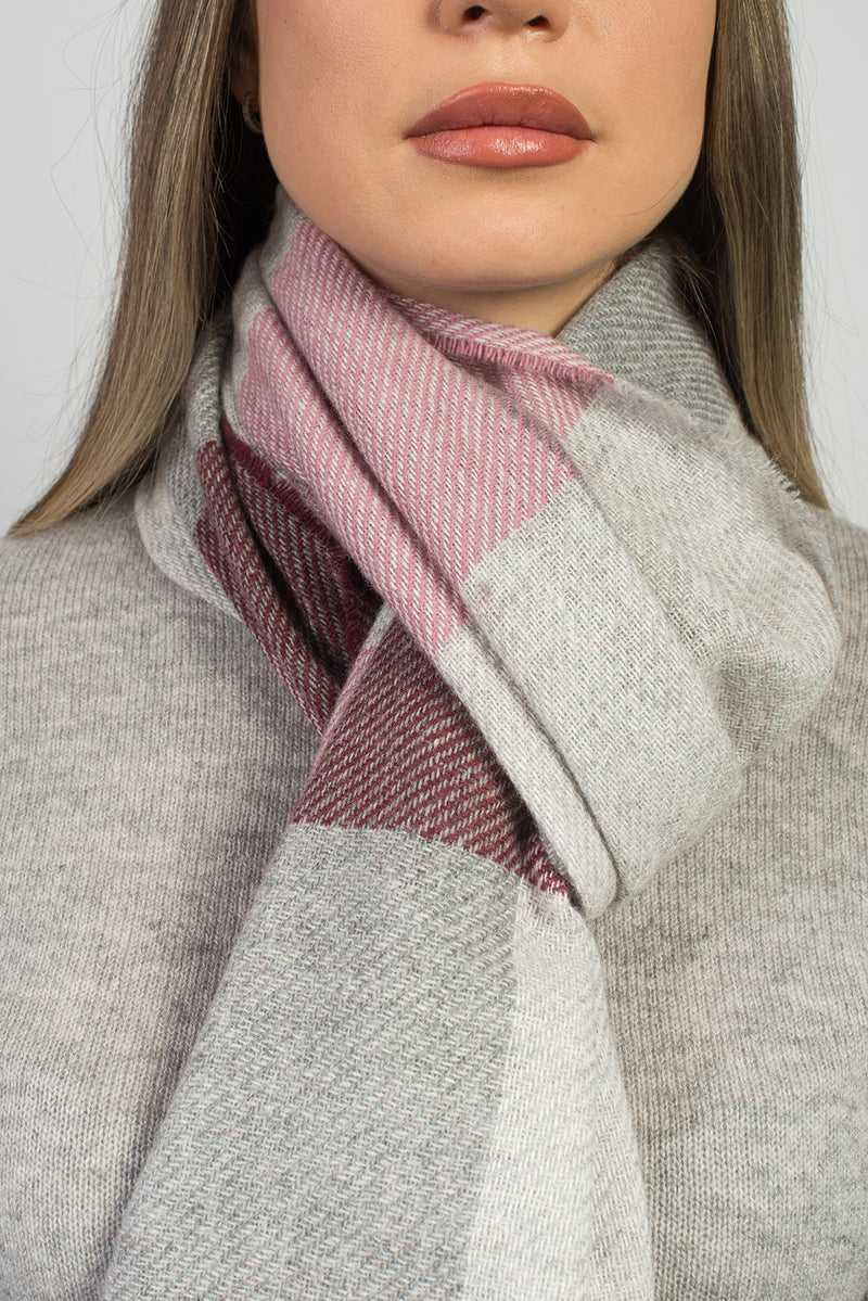 Checkered Cashmere Blend Scarf