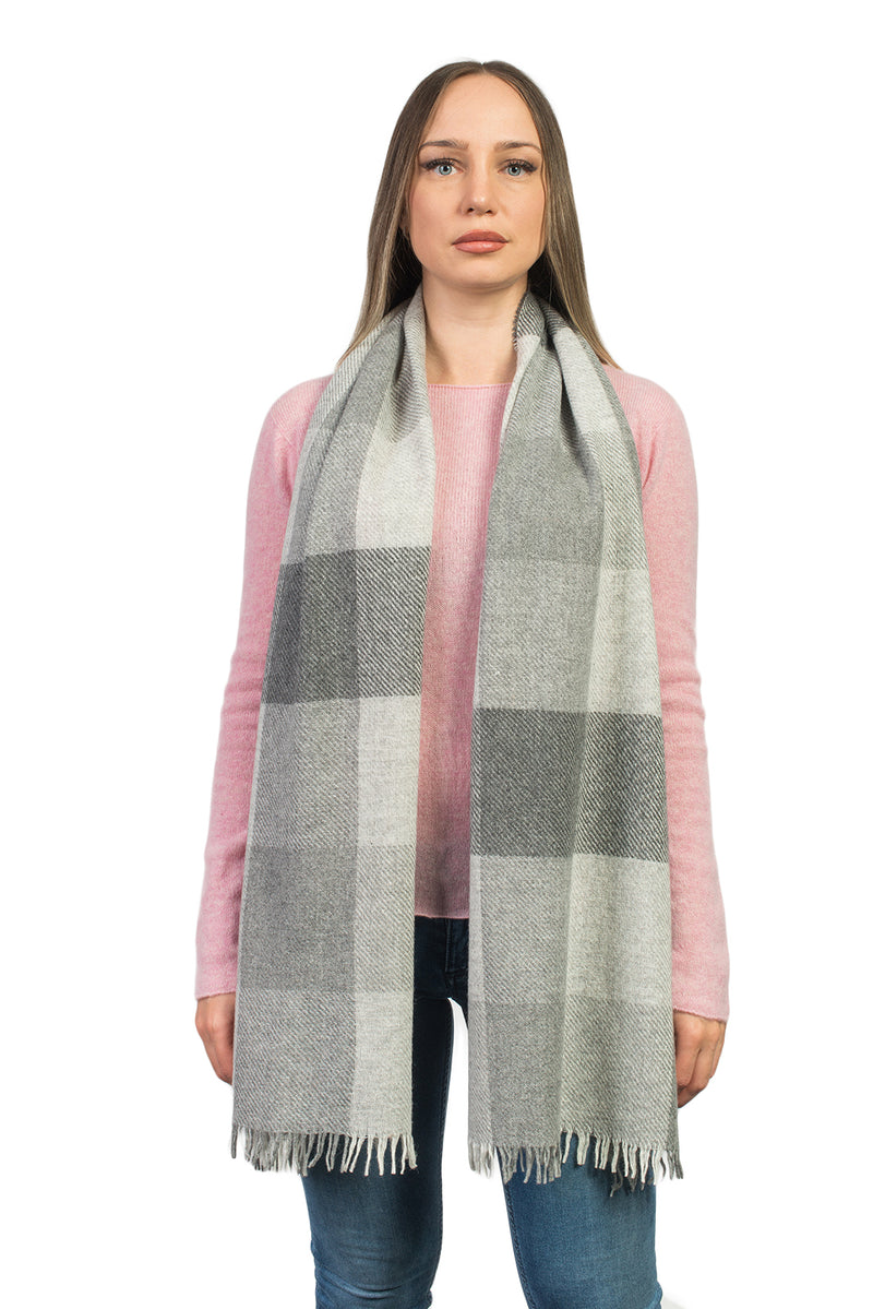 Checkered Cashmere Blend Scarf