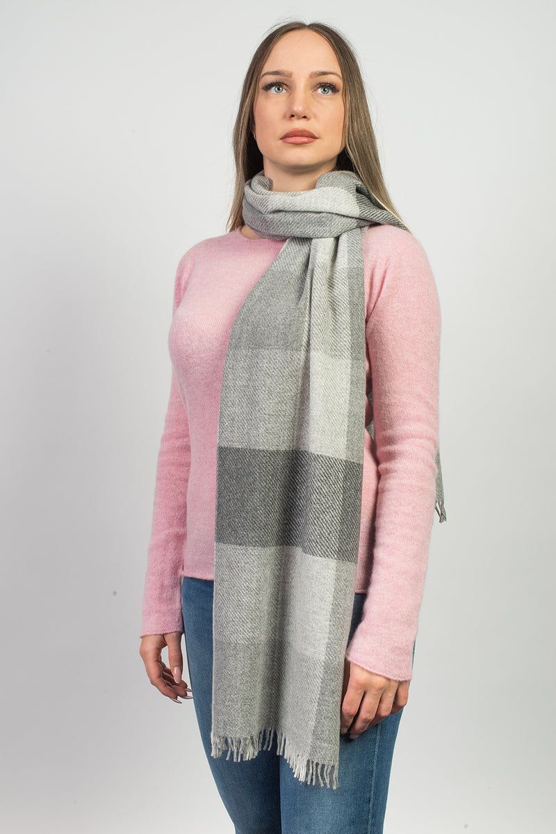 Checkered Cashmere Blend Scarf