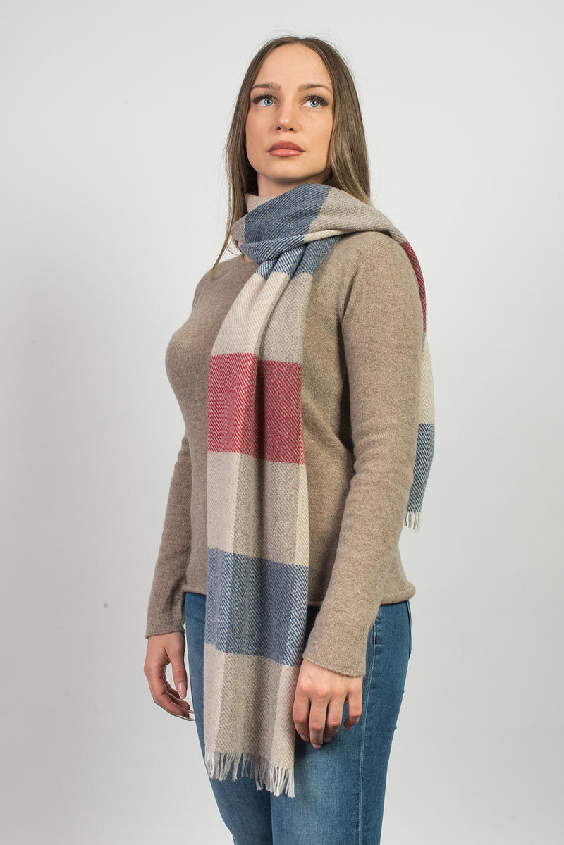 Checkered Cashmere Blend Scarf