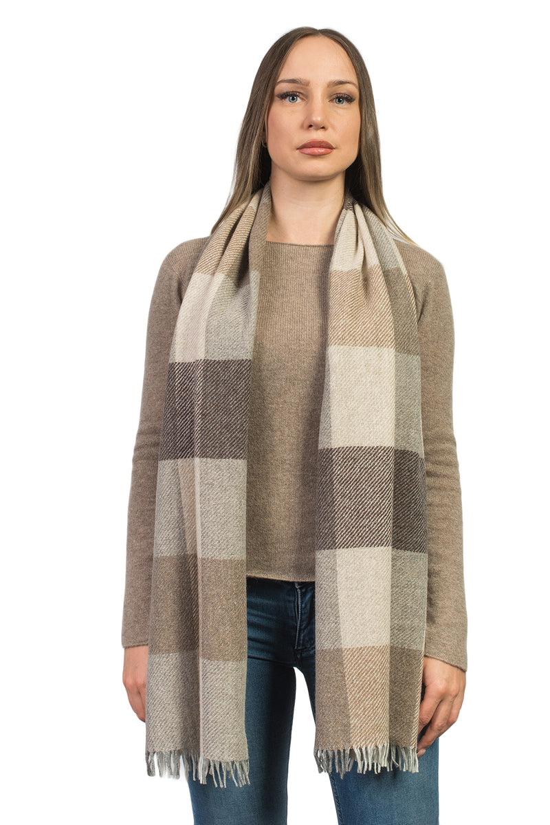 Checkered Cashmere Blend Scarf