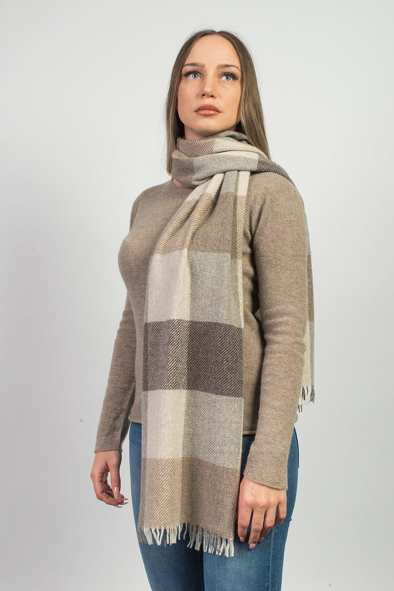 Checkered Cashmere Blend Scarf