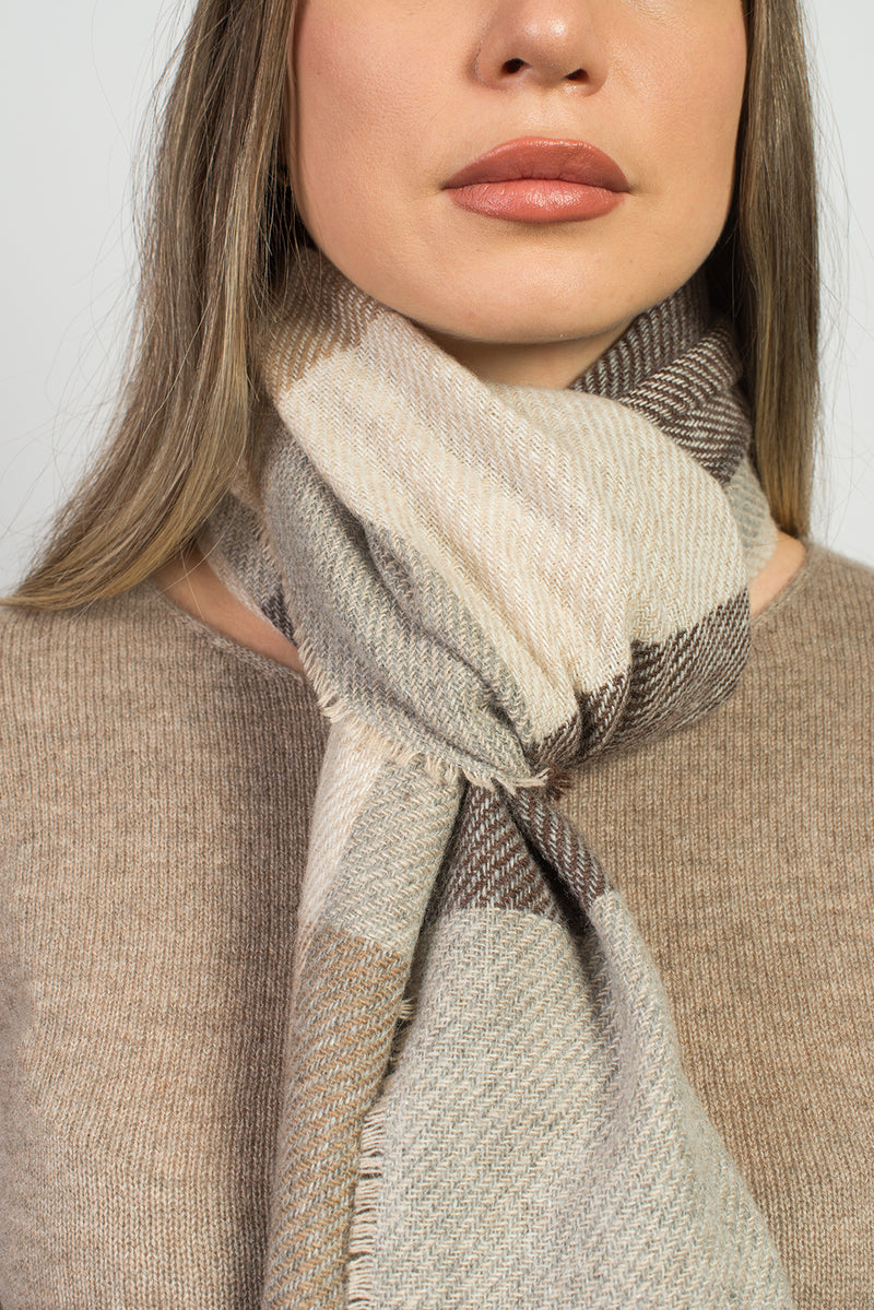 Checkered Cashmere Blend Scarf