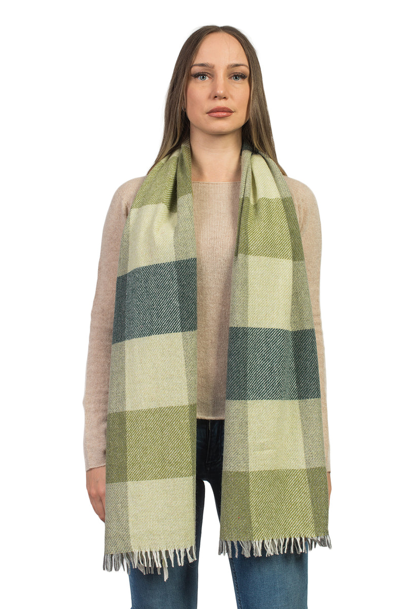 Checkered Cashmere Blend Scarf