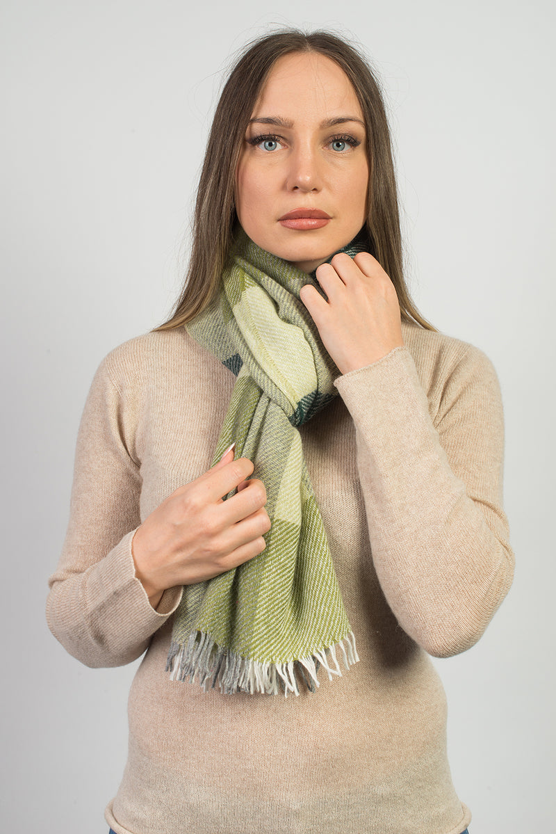 Checkered Cashmere Blend Scarf