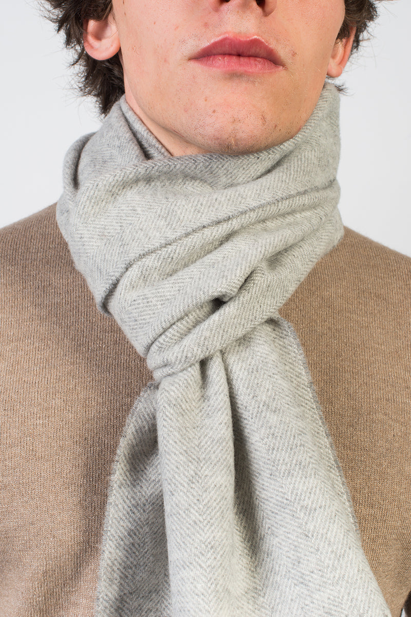 Herringbone Wool and Cashmere Scarf