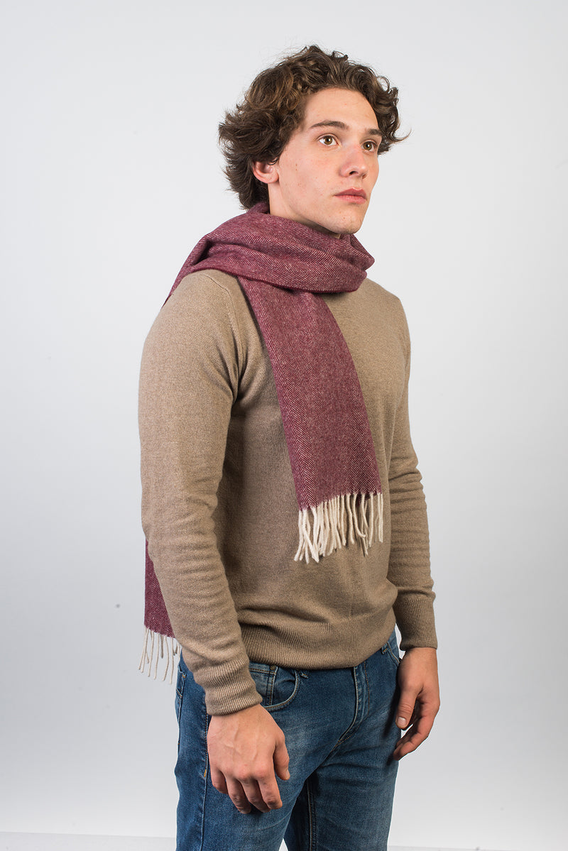 Herringbone Wool and Cashmere Scarf