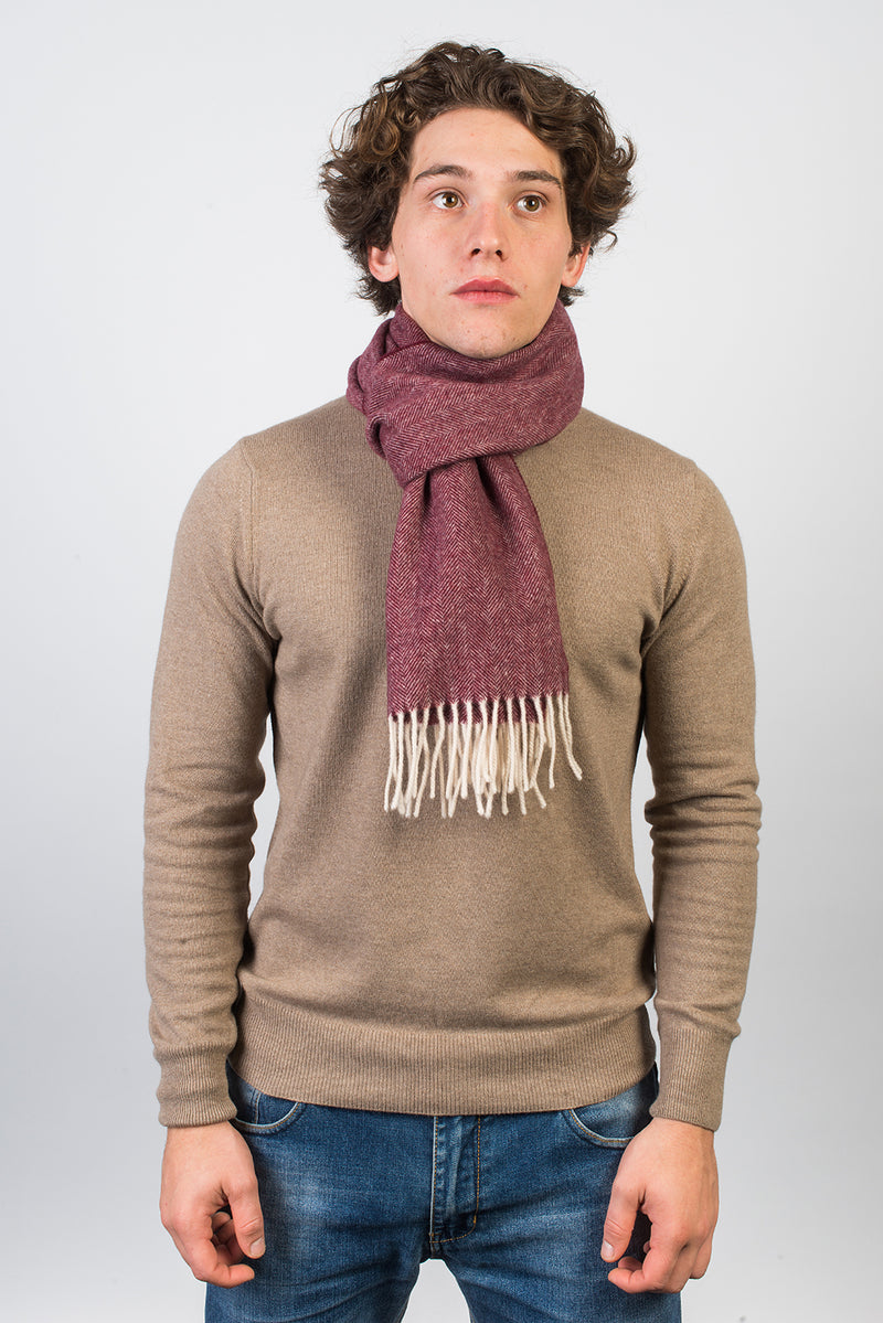 Herringbone Wool and Cashmere Scarf