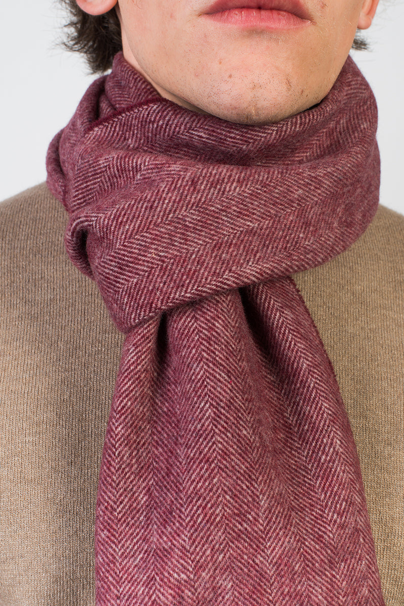 Herringbone Wool and Cashmere Scarf