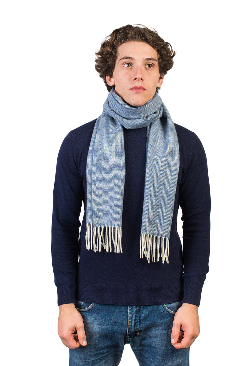 Herringbone Wool and Cashmere Scarf