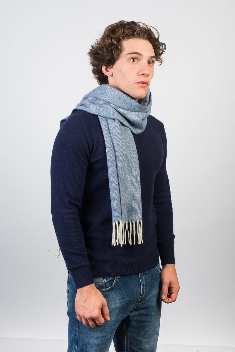 Herringbone Wool and Cashmere Scarf