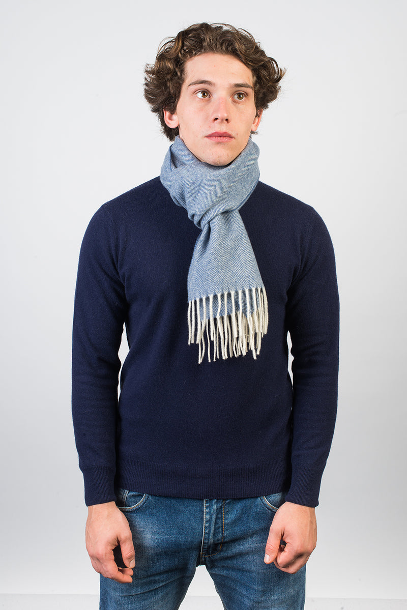 Herringbone Wool and Cashmere Scarf