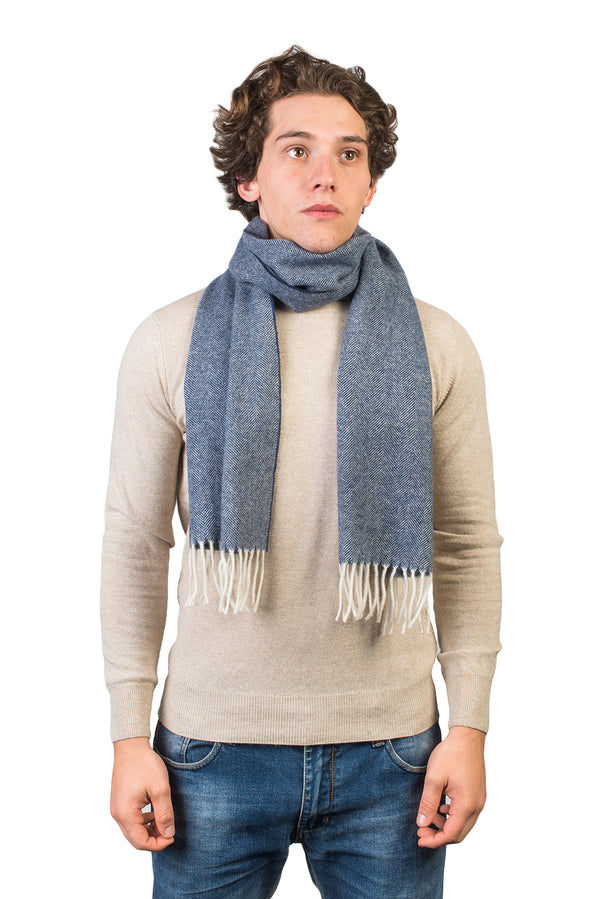 Herringbone Wool and Cashmere Scarf