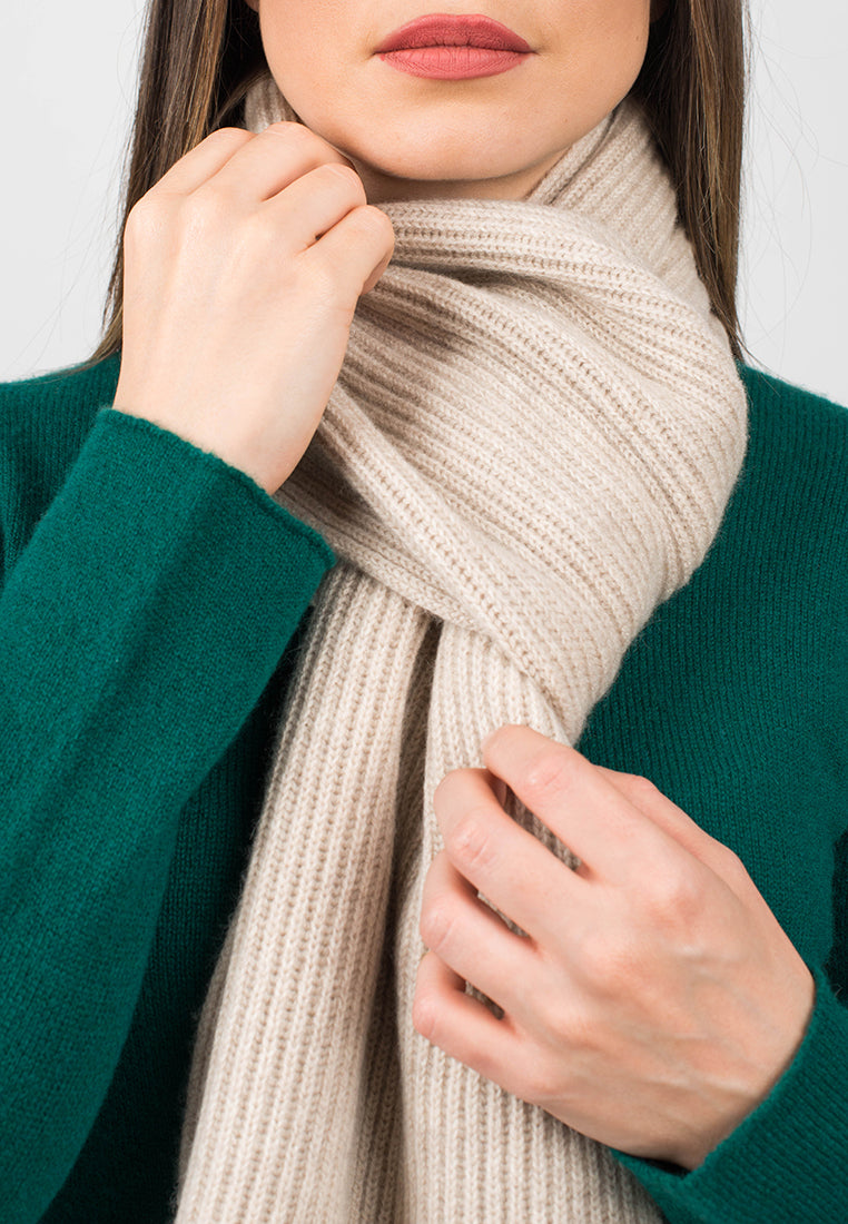 Fisherman's rib Scarf 100% Cashmere | Dalle Piane Cashmere