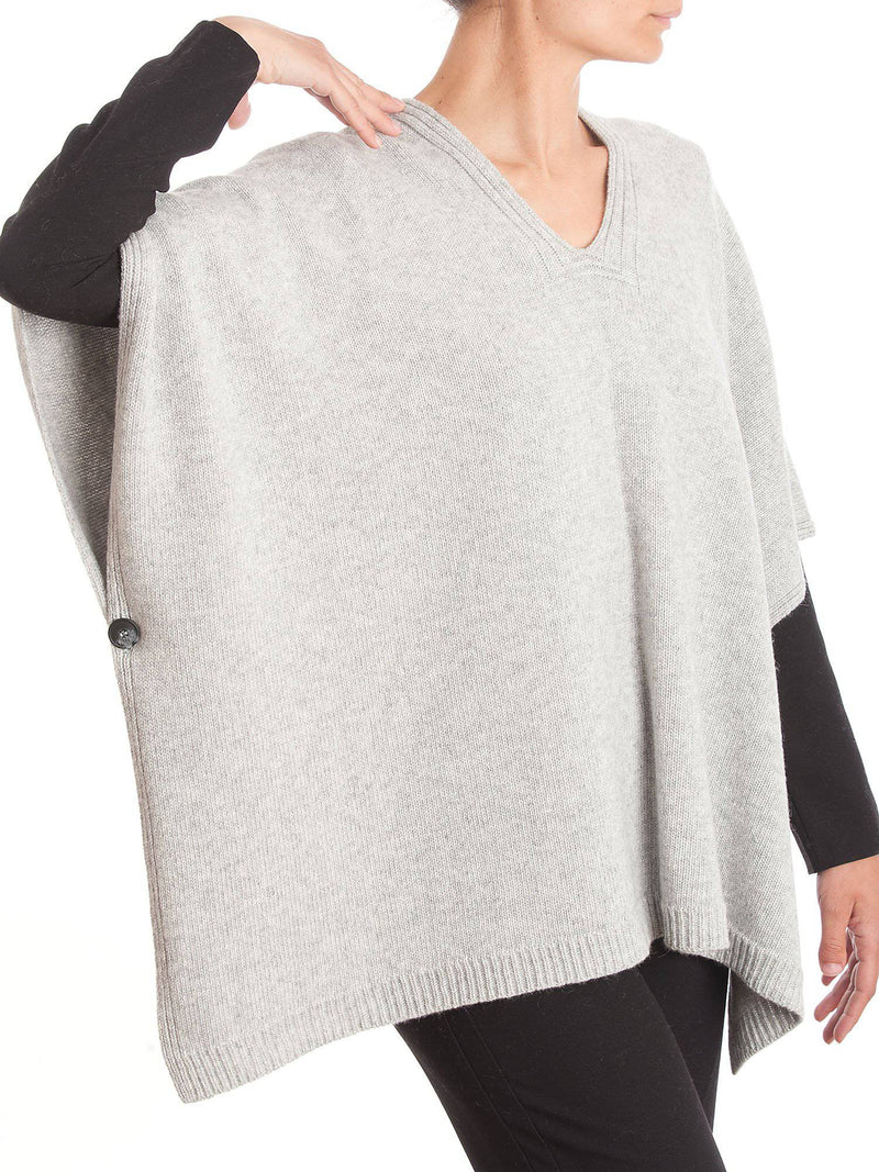 Cape With Button Cashmere Blend | Dalle Piane Cashmere